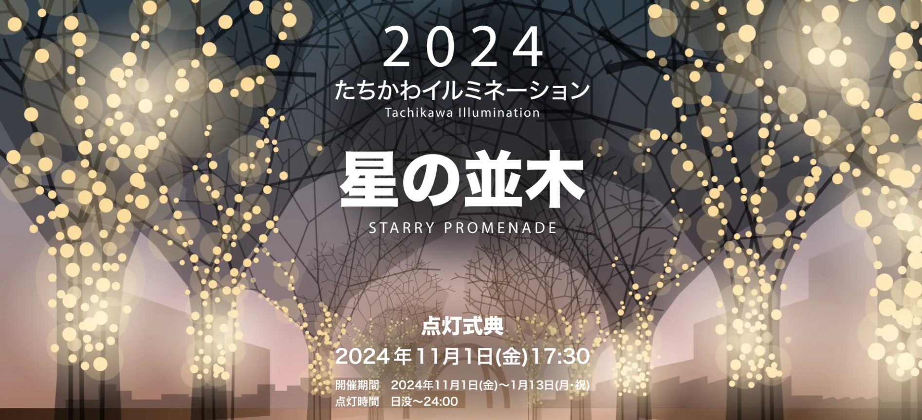 2024 たちかわイルミネーション 星の並木